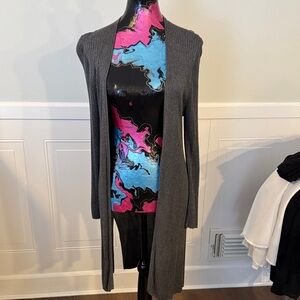 INC International Concepts Gray Open-Front Sweater